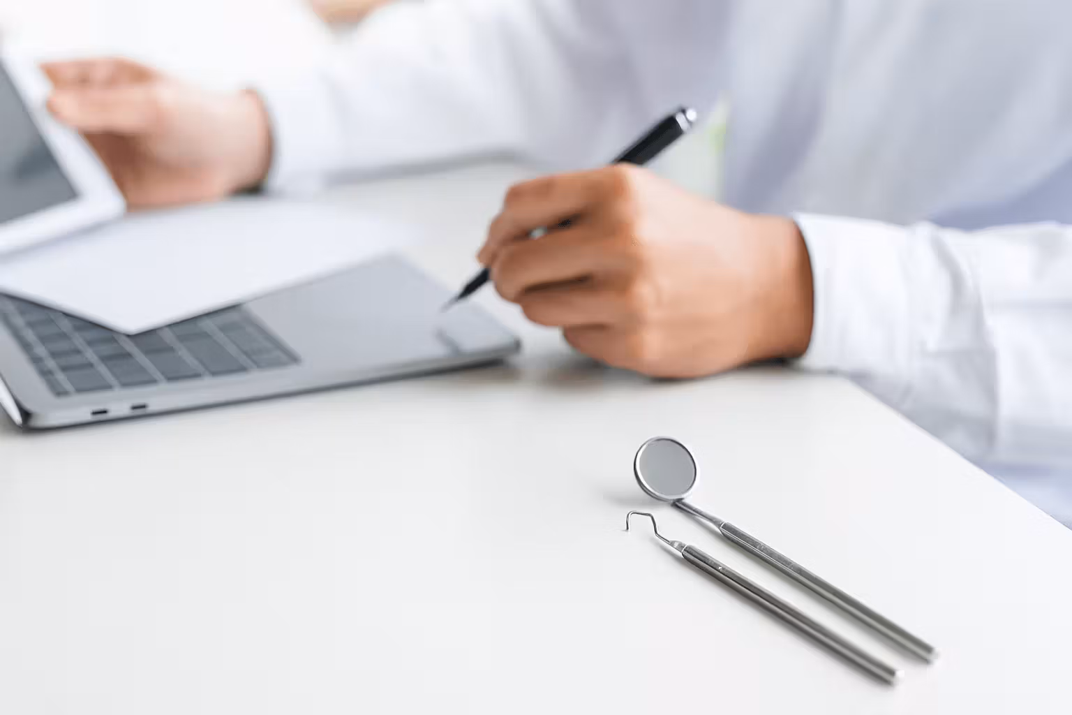 Dental professional consultation background